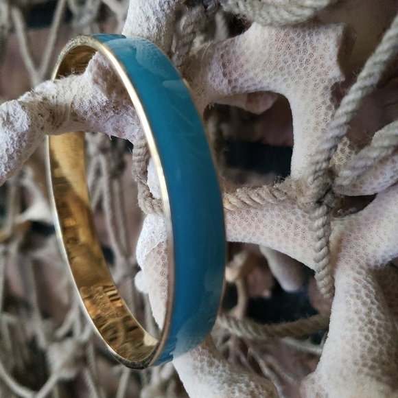 J Crew bangle bracelets. Tiffany blue color/gold - Picture 1 of 5